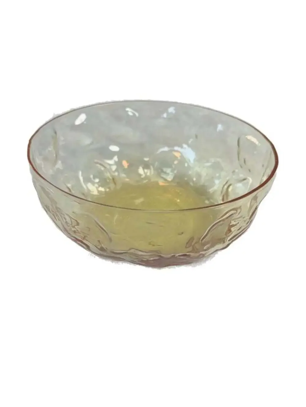 Vintage Indiana Glass Amber Thumbprint Small Dessert Bowls, Set of 3